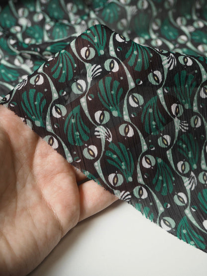 Green Shell Crinkle Chiffon