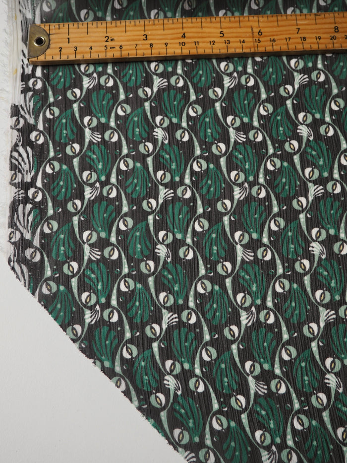 Green Shell Crinkle Chiffon