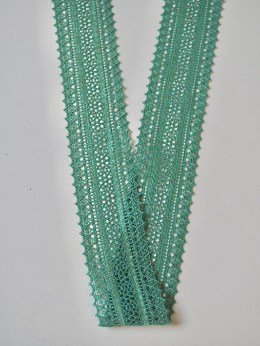 Green Stretch Lace Trim 35mm
