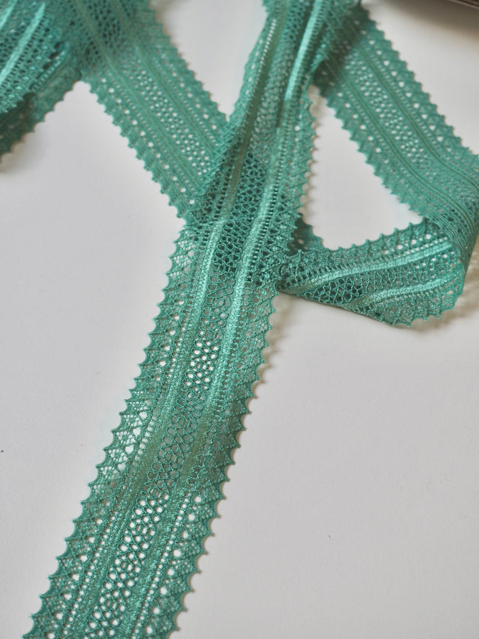 Green Stretch Lace Trim 35mm