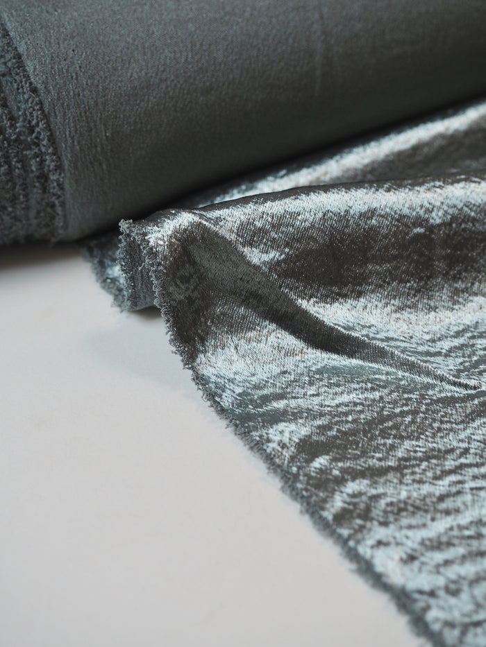 Grey Crushed Satin