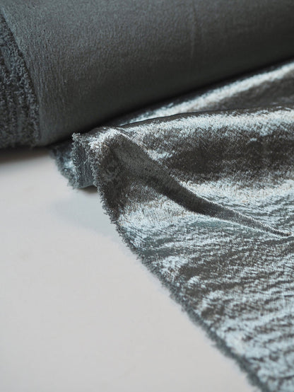 Grey Crushed Satin