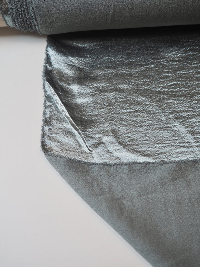 Grey Crushed Satin