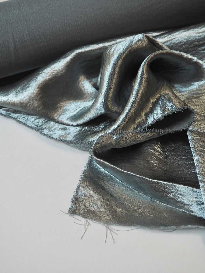 Grey Crushed Satin