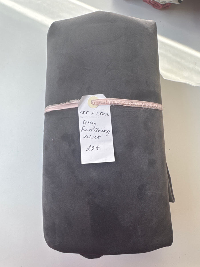Grey Furnishing Velvet Remnant