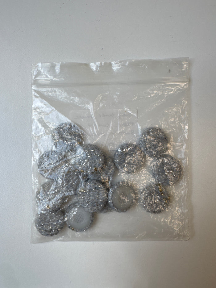 Grey Lurex Boucle Fabric Covered Buttons 20mm x15