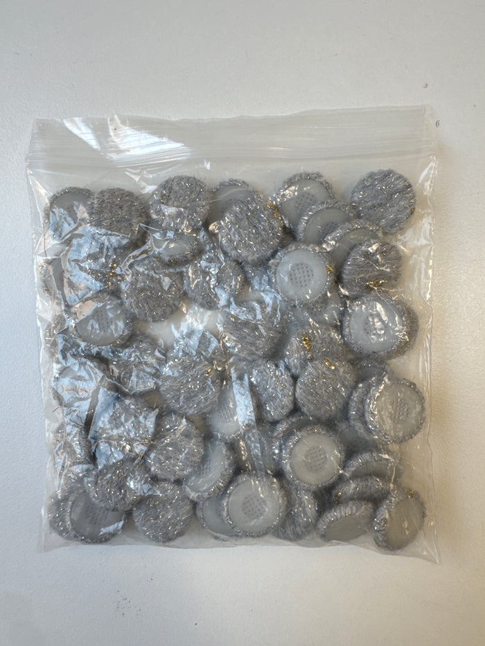 Grey Lurex Boucle Fabric Covered Buttons 20mm x60