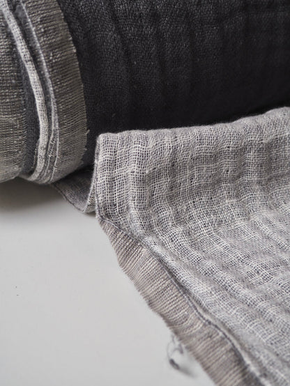 Grey + White Double Faced Linen