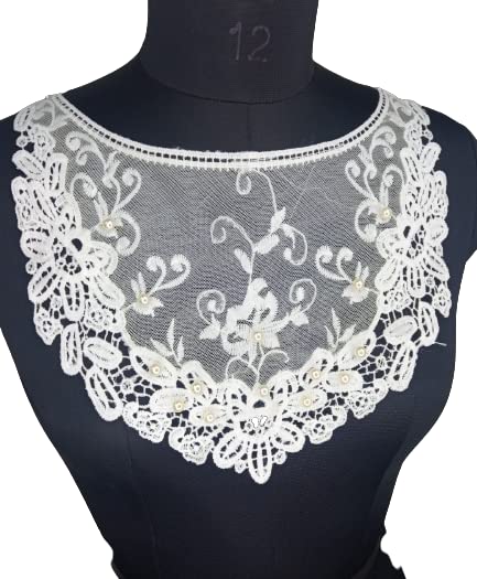 Ani Accessories premium guipure lace yoke featuring elegant floral openwork pattern for ethnic dresses kurtis and gowns wear