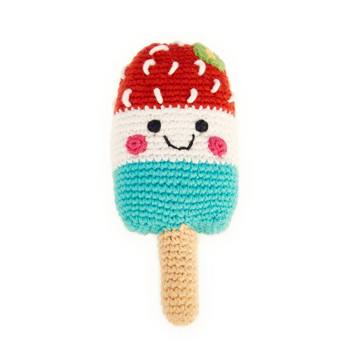 Handmade Popsicle Baby Rattle ~ Organic Cotton