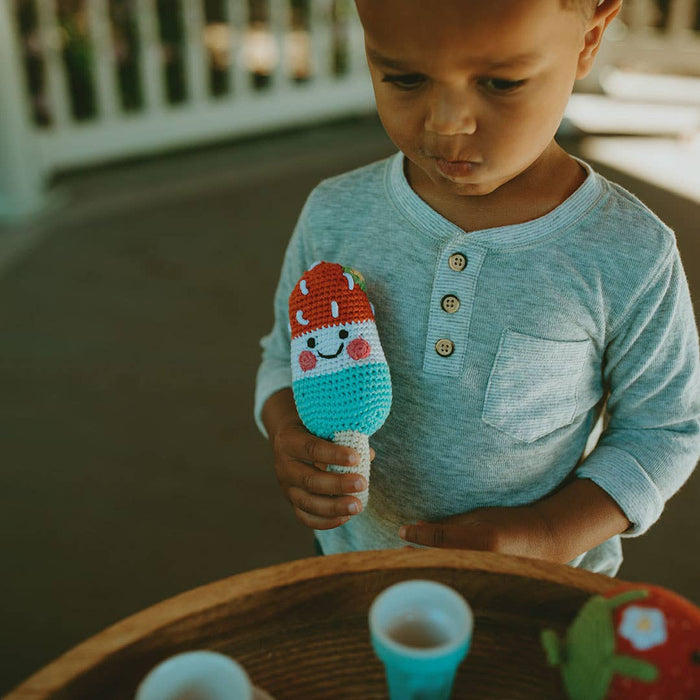 Handmade Popsicle Baby Rattle ~ Organic Cotton