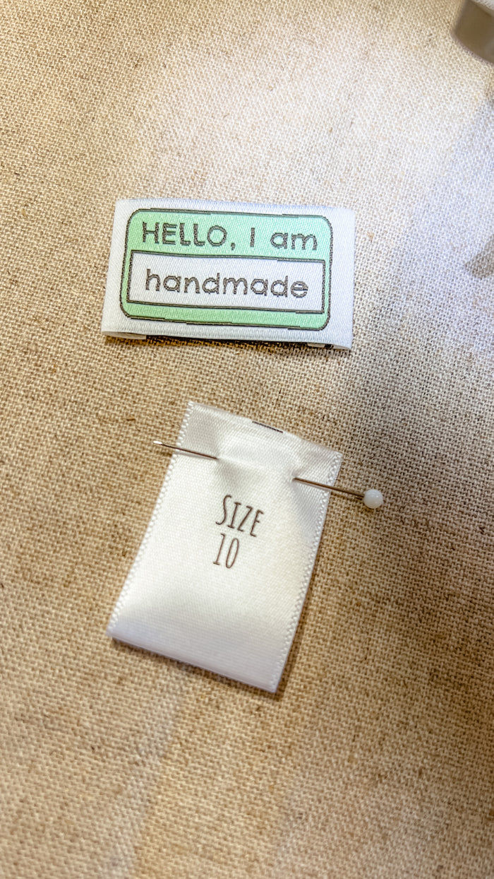 Hello I am Handmade ~ 8 pack ~ Premium Woven Labels