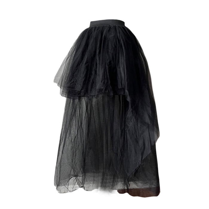 Hi Lo Skirt Black Halloween Skirt with Stretchy Waistband