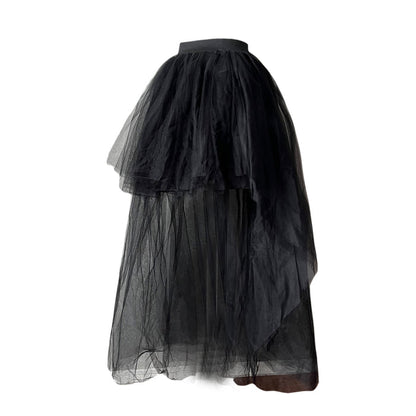 Hi Lo Skirt Black Halloween Skirt with Stretchy Waistband