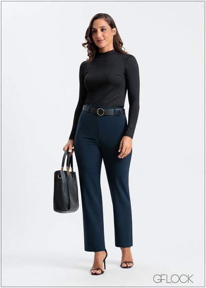High Neck Long Sleeve Top - 240225