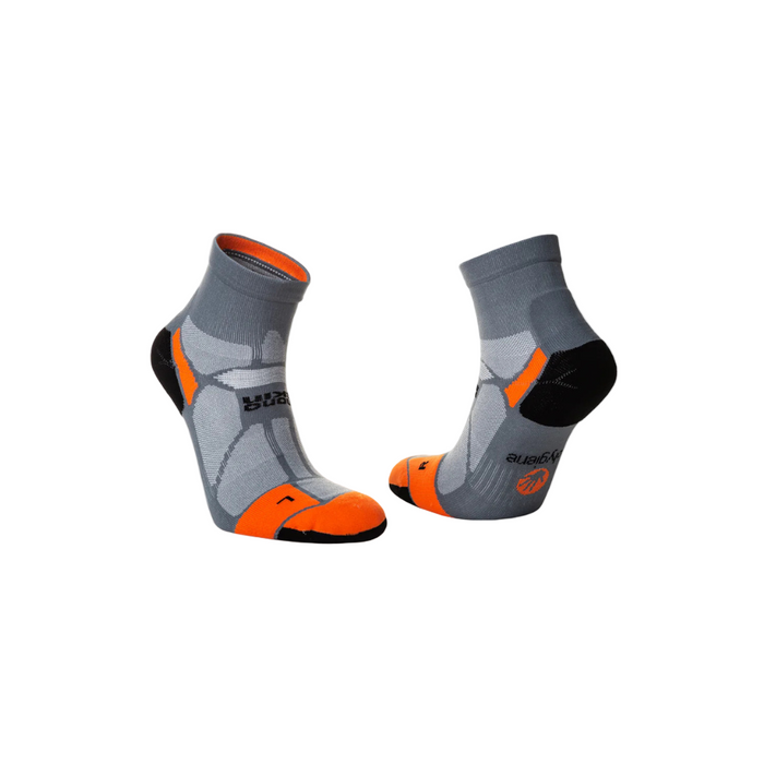 Hilly Unisex Marathon Fresh Anklet Socks Min in Granite/Orange SS26