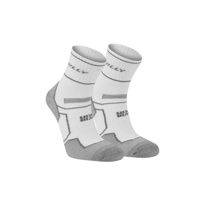 Hilly Unisex Twin Skin Anklet Socks Med in White/Grey Marl SS26