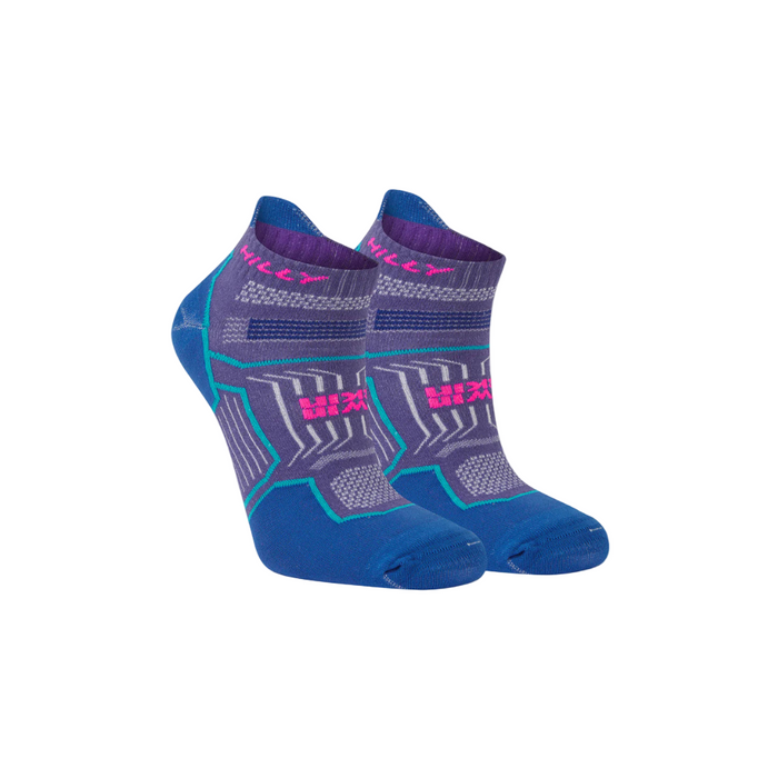 Hilly Unisex Twin Skin Socklet Med in Grape/Blue SS26