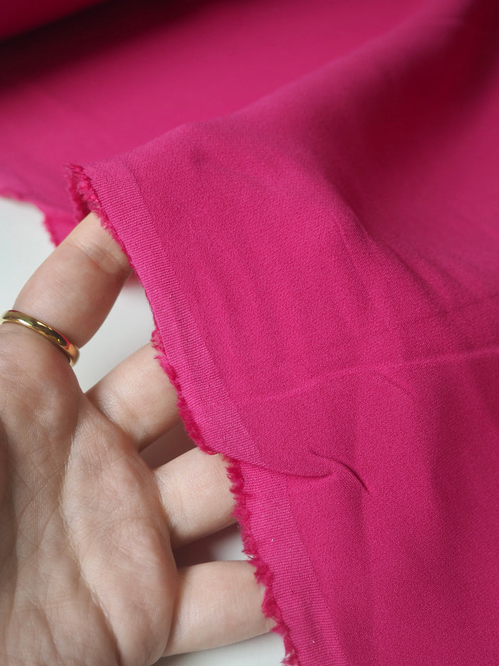 Hot Pink Crepe-Back Satin