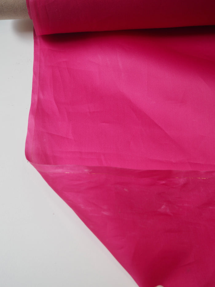 Hot Pink Silk Satin Organza