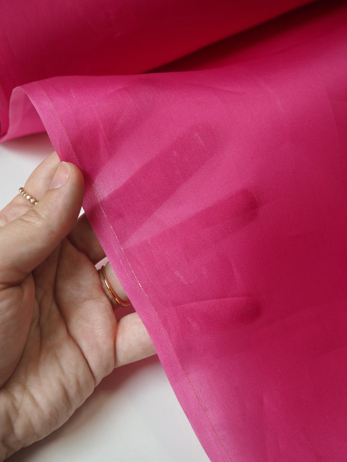 Hot Pink Silk Satin Organza