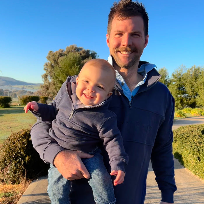 KIDS CUSTOM QUARTER ZIP LOGO JUMPER