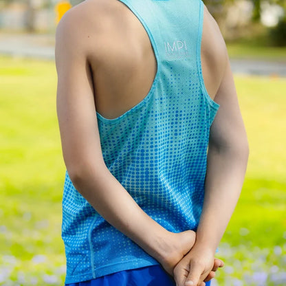 IMPI Boys Race Back Singlet - Aqua