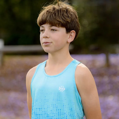 IMPI Boys Race Back Singlet - Aqua