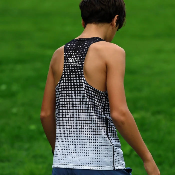 IMPI Boys Race Back Singlet - Black/White