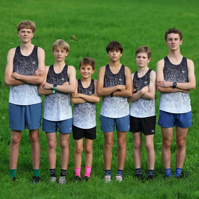 IMPI Boys Race Back Singlet - Black/White
