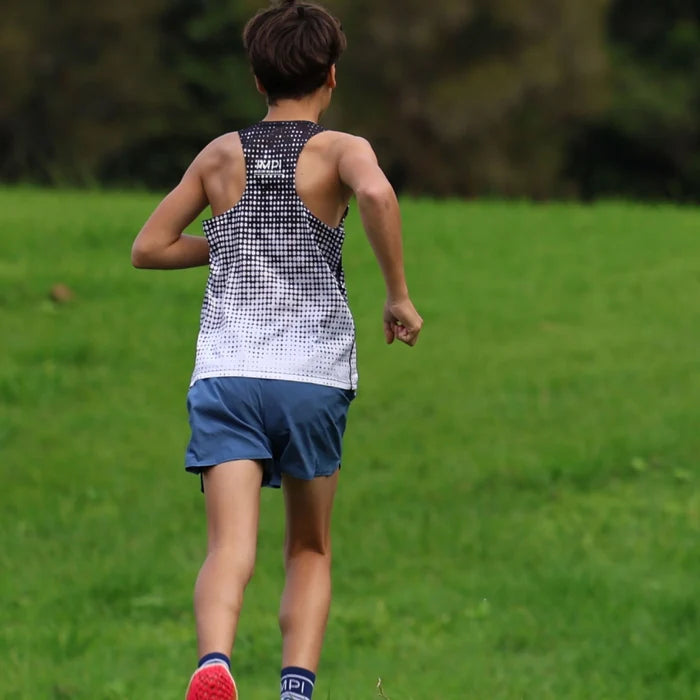 IMPI Boys Race Back Singlet - Black/White