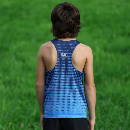 IMPI Boys Race Back Singlet - Navy/Blue