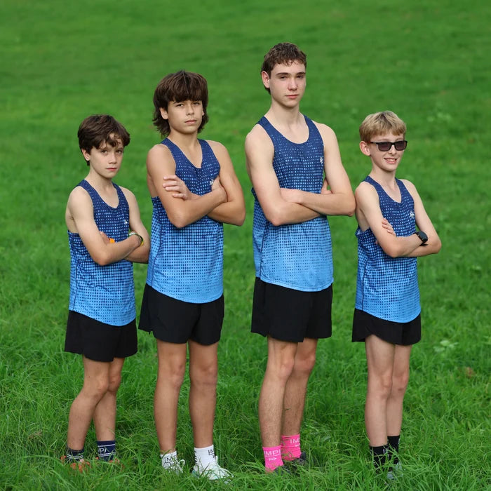 IMPI Boys Race Back Singlet - Navy/Blue