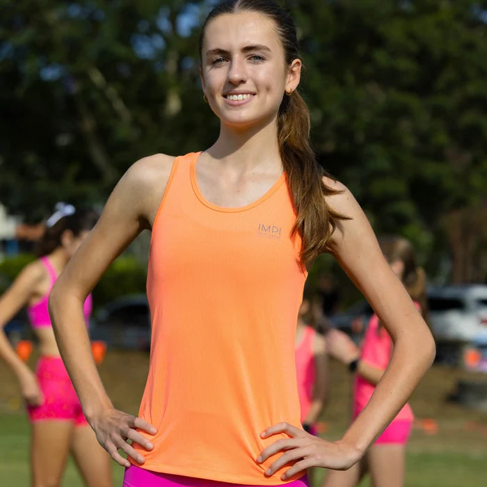IMPI Fitted Running Singlet - Neon Coral