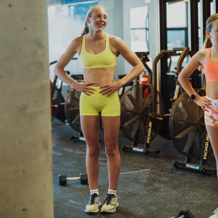 girls yellow bike shorts