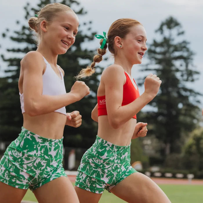 girls green bike shorts