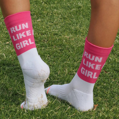 IMPI Longer Socks - Neon Pink Run Like A Girl