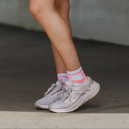 IMPI Shorter Crew Socks - White/Coral