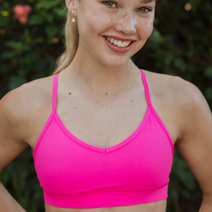 girls pink running crop
