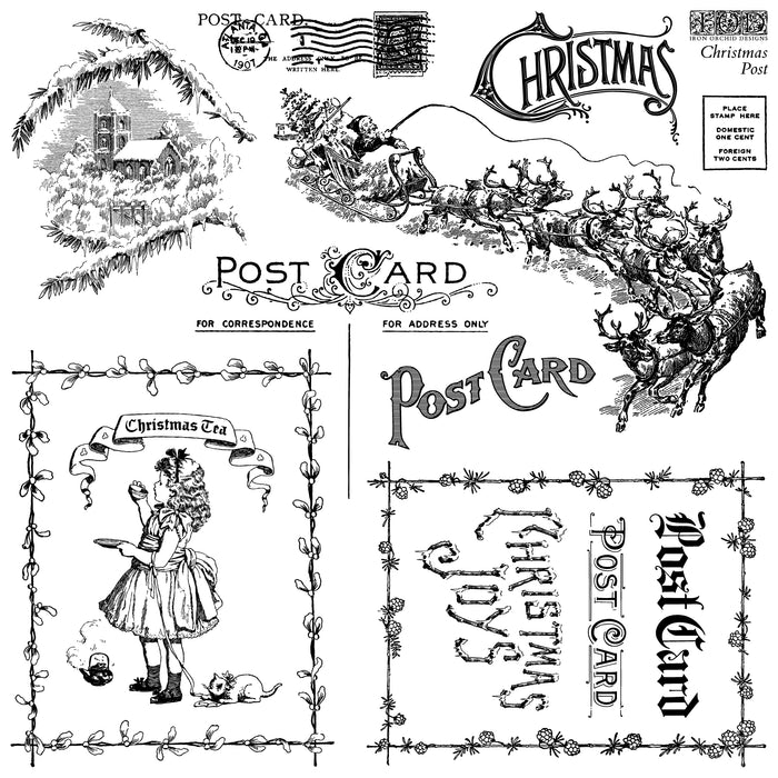 IOD  Christmas Post 12×12 DECOR STAMP