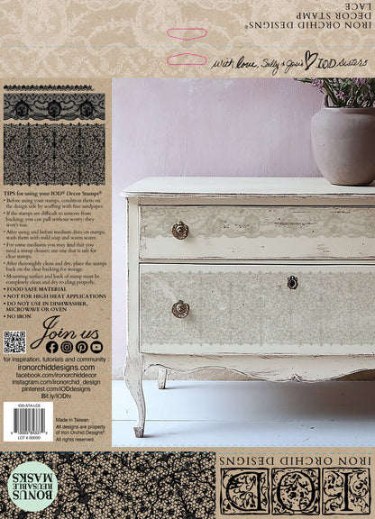 IOD  Lace 12×12 DECOR STAMP