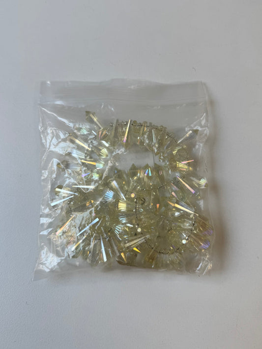 Iridescent Facetted Drop Beads 102g