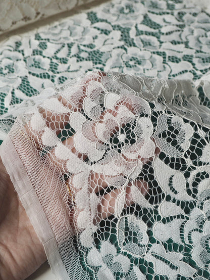 Ivory Corded Floral Scallop Lace