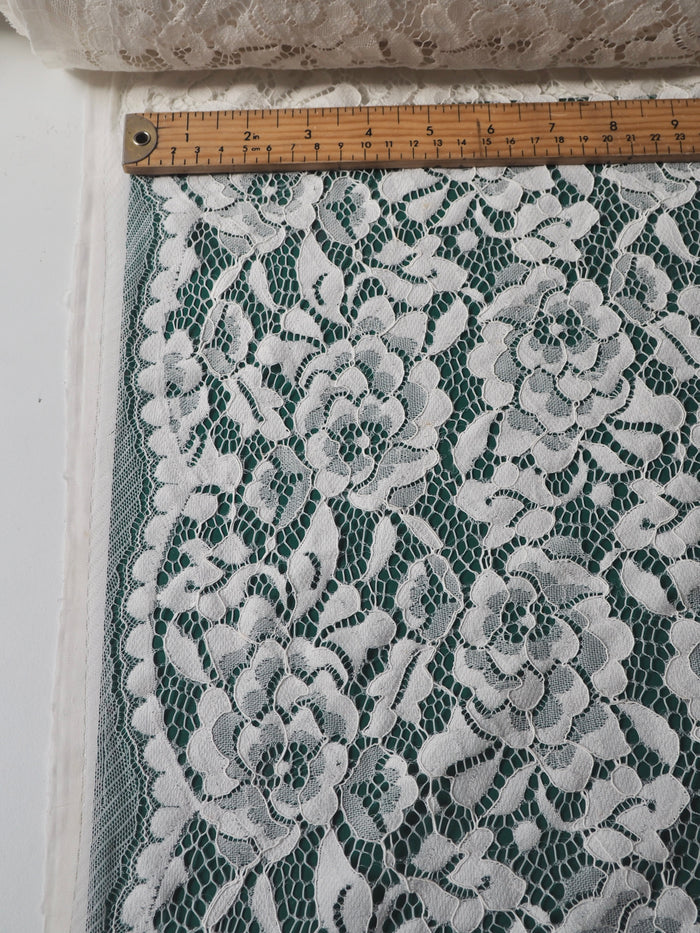 Ivory Corded Floral Scallop Lace