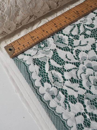 Ivory Corded Floral Scallop Lace