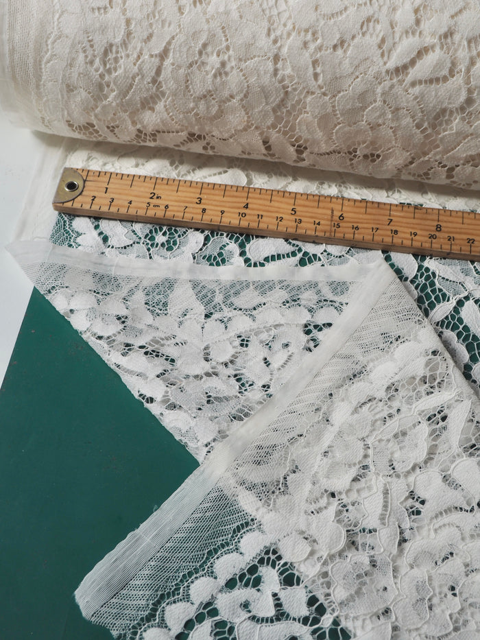 Ivory Corded Floral Scallop Lace