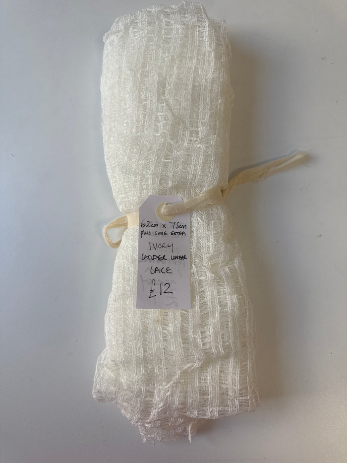 Ivory Ladder Linear Lace Remnant