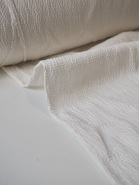 Ivory Seersucker Silk Satin