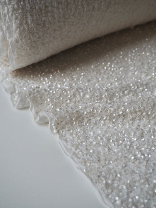 Ivory Sequin Beaded Chiffon