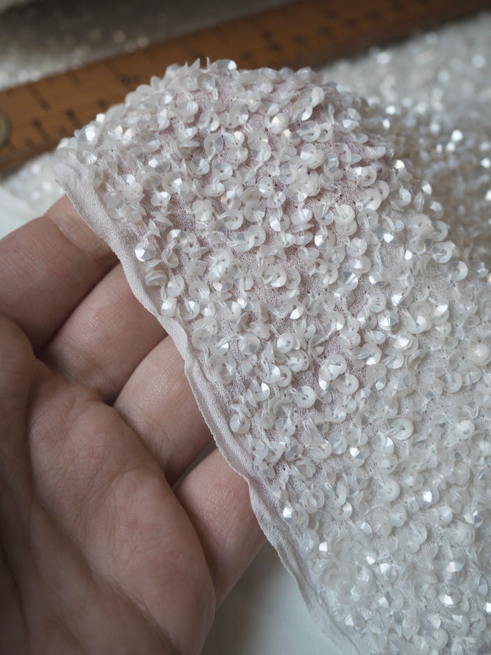 Ivory Sequin Beaded Chiffon